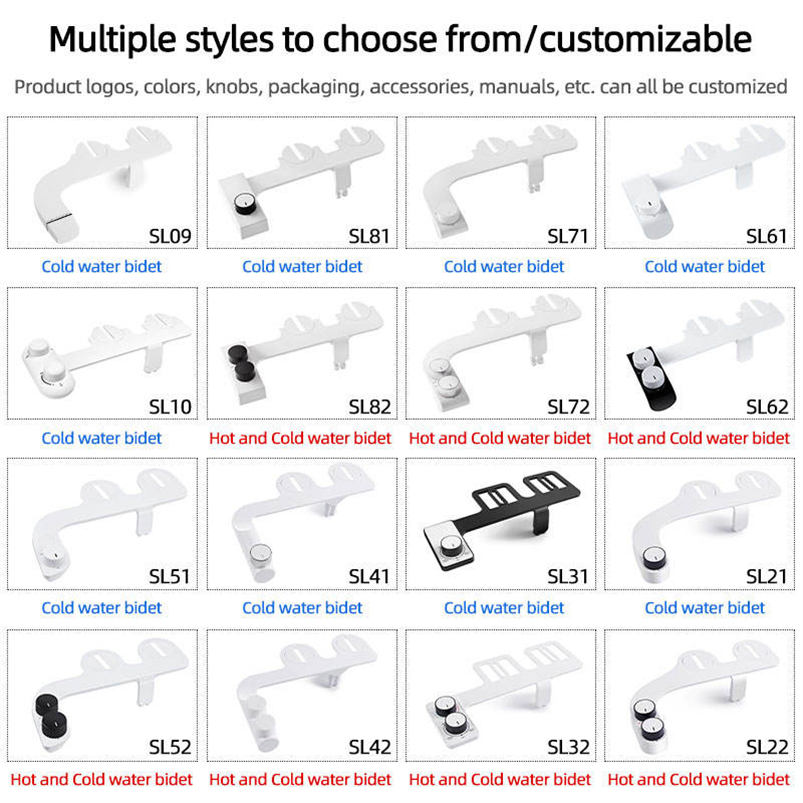 Slim Bidet Attachment for Toilet, Non-Electric Self Cleaning Bidet Toilet Seat, Adjustable Fresh Cold Water Pressure Bidet Sprayer