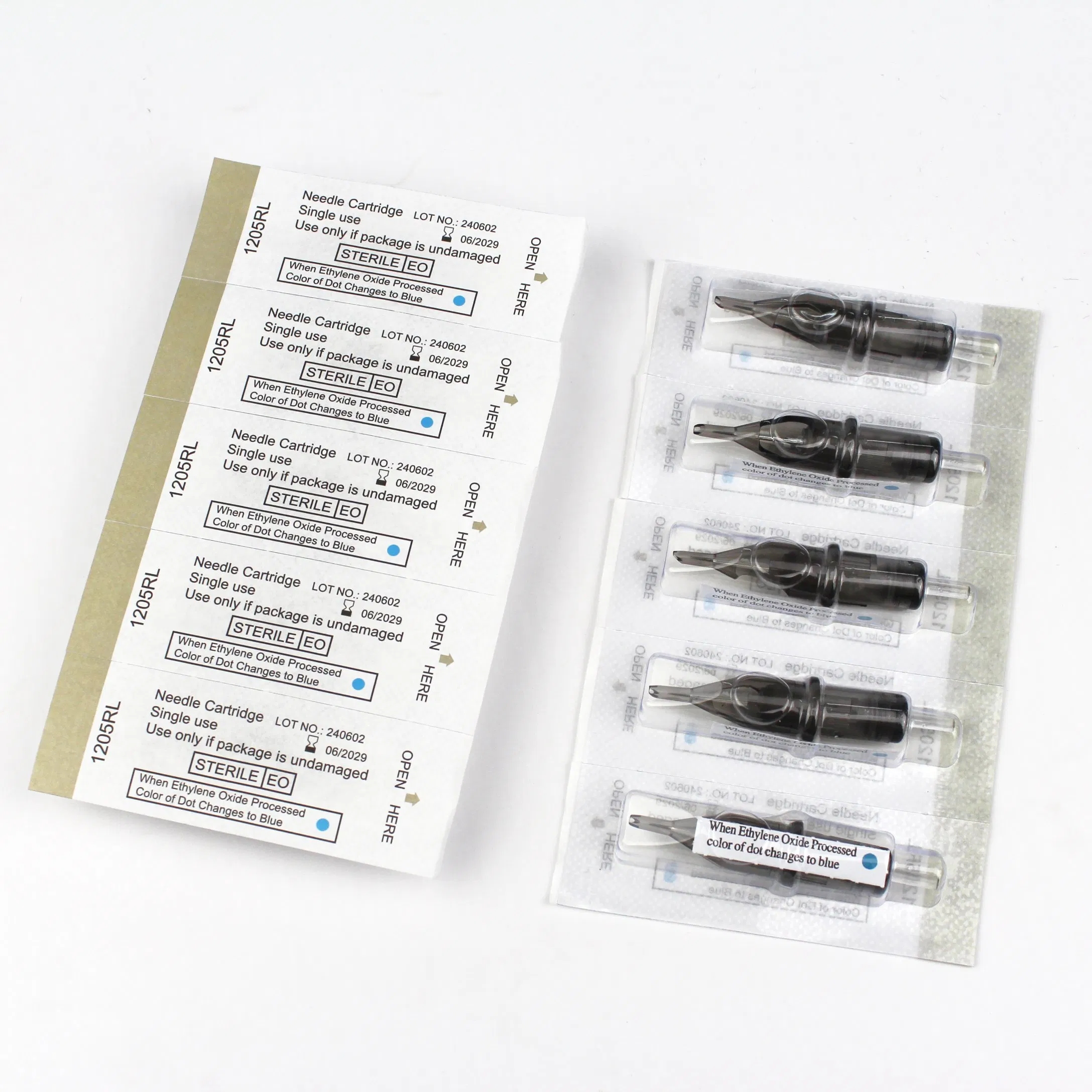 Disposable Sterile Tattoo Needle Cartridges 1205rl Transparent Grey Color