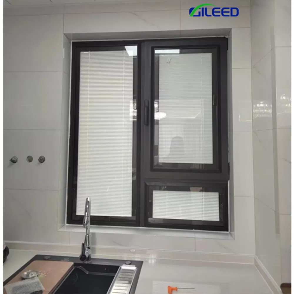 Manual Control Aluminum Window Built in Magnetic Shutter Curtain