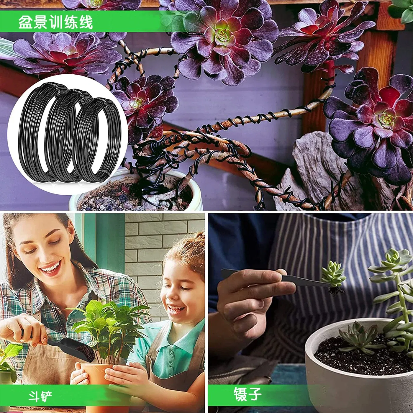 New Succulent Pruning Weeding Gardening Scissors Gloves Line Multifunctional Potting Garden Tool Set