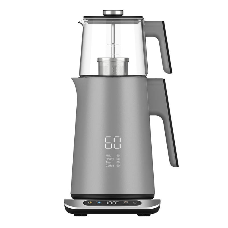 2.7L Glass Cold Kettles Water Kettle Electric New Tea -Coffee Maker Glass Teapot 2 In1 with Tray Set