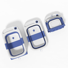 Складная ванночка для детей с термометром, портативная