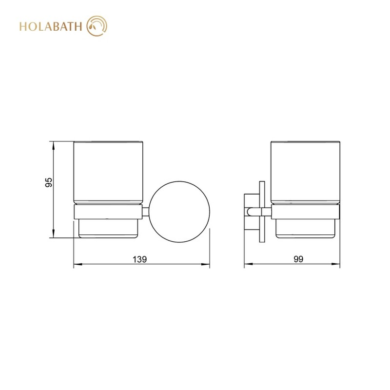 Держатель для стакана и зубных щеток из нержавеющей стали