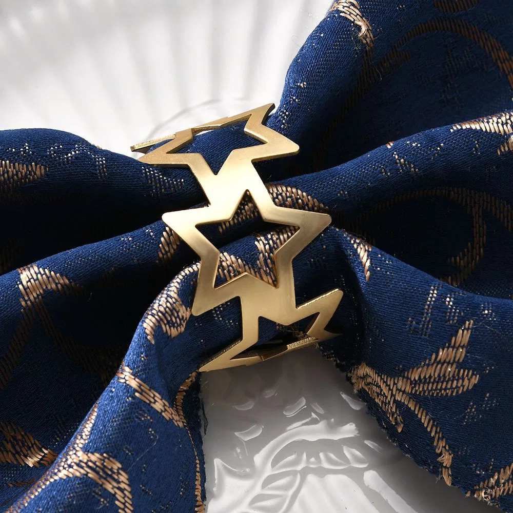 Metal Star Morden Style Gold and Silver Napkin Ring for Wedding