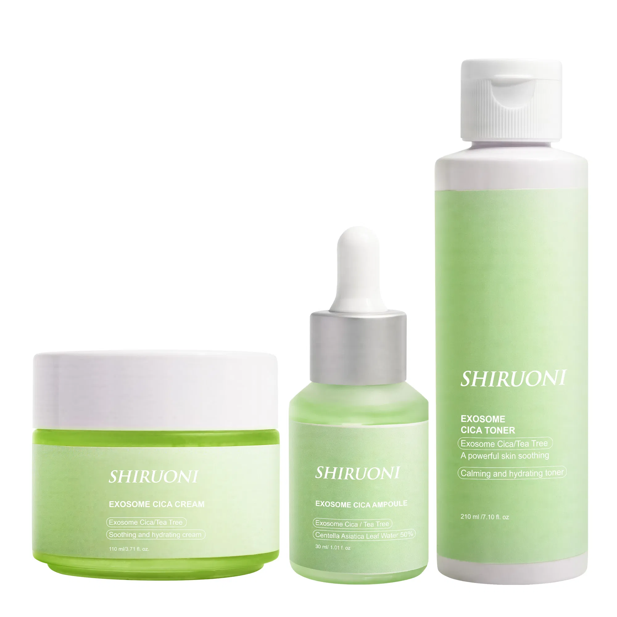 Privide Label Cica Exosome Serum Face Cream Toner Exosome Tea Tree Facial Serum Pore Care Booster Cica Exosome Skincare Set