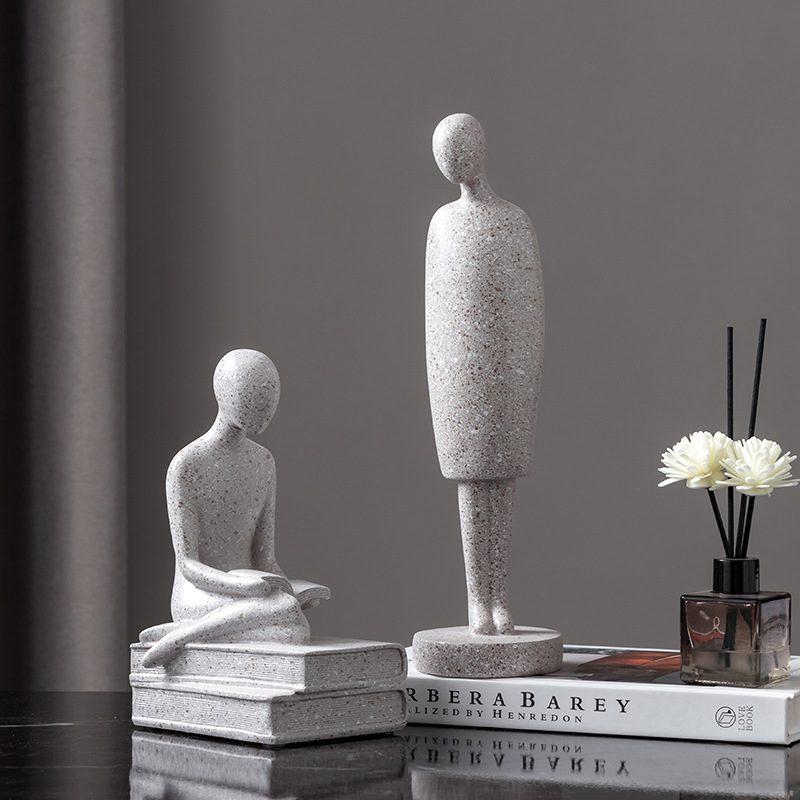Home Light Luxury Figure Ornaments Hydroponic Glass Vase Decorations Resin Ornaments
