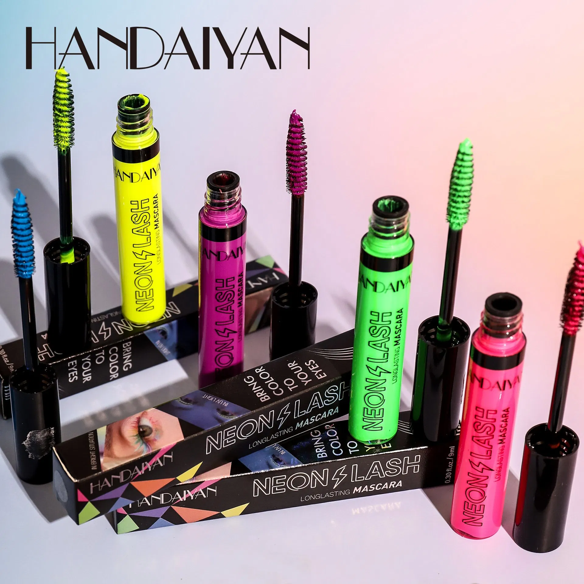 6 Color Slim Long Color Fluorescent Mascara Quick Dry Waterproof Without Smudging Makeup