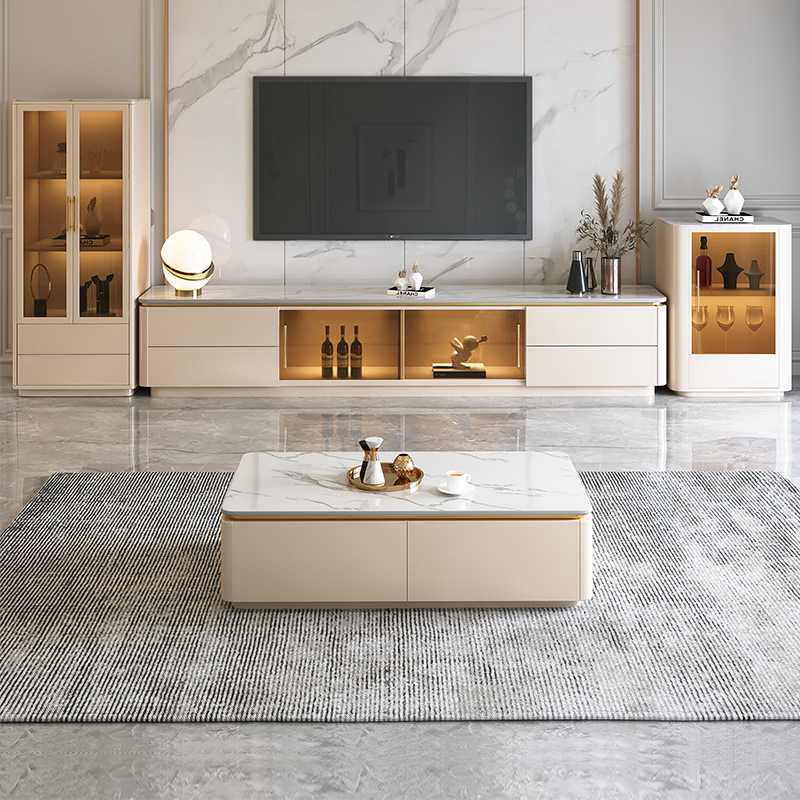 Тумба под телевизор розовое золото металл