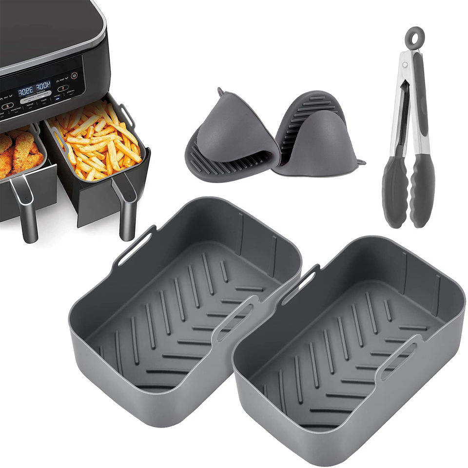New Product BPA Free Good Safe Air Fryers Liner Kitchen Accessories Tools Collapsible Rectangle Air Fryer Silicone Liner