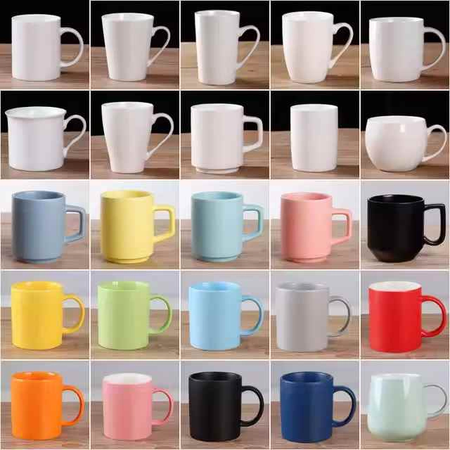 Blank 11oz Ceramic Porcelain Plain Cups to Sublimate Cups for Printing