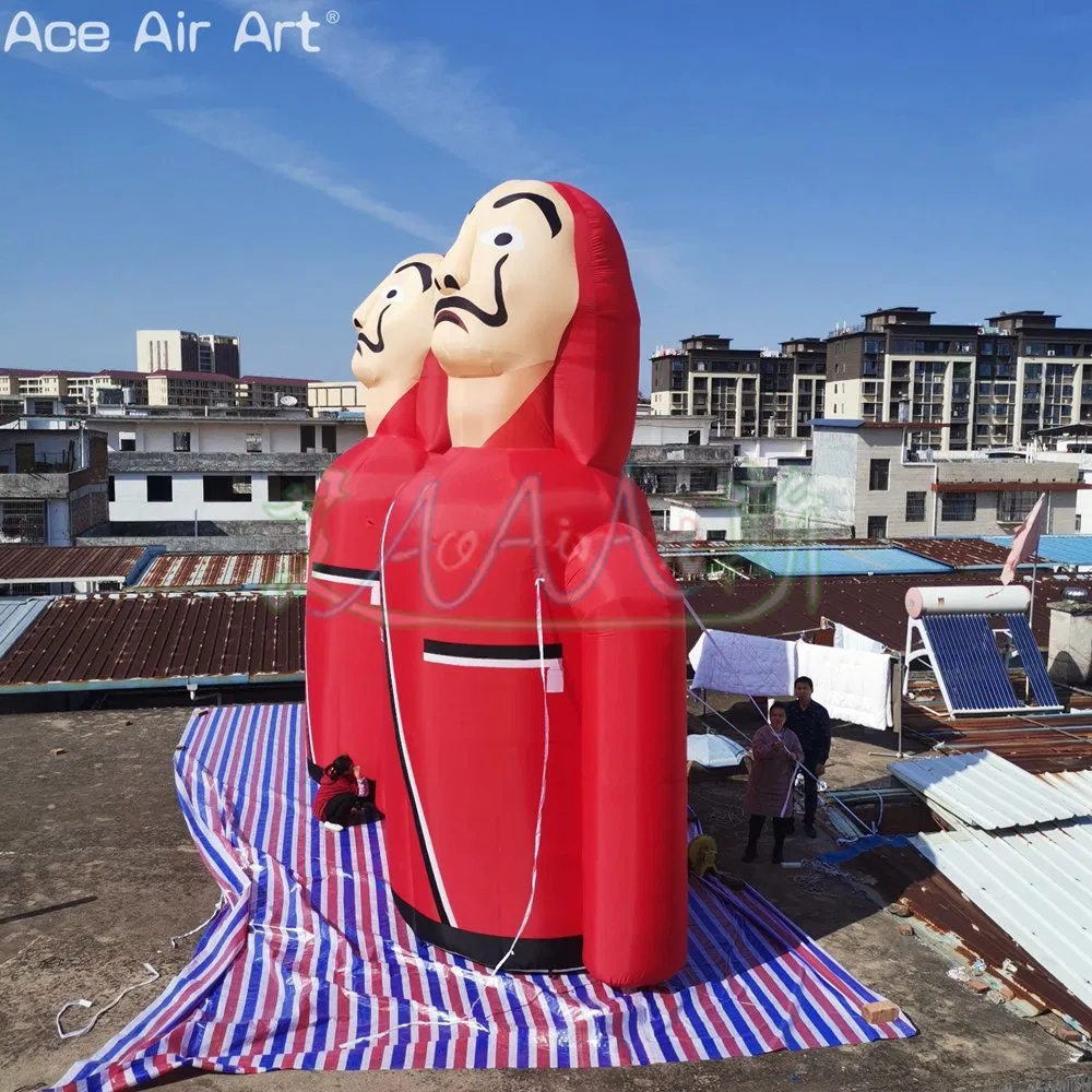 6mh Inflatable Bandit Cartoon Robber Balloon Money Thief Event Decorative Character for Party