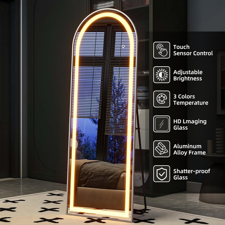 Custom Bathroom Dressing Mirror Full Length Salon Mirror LED Mirror with Touch Screen Light