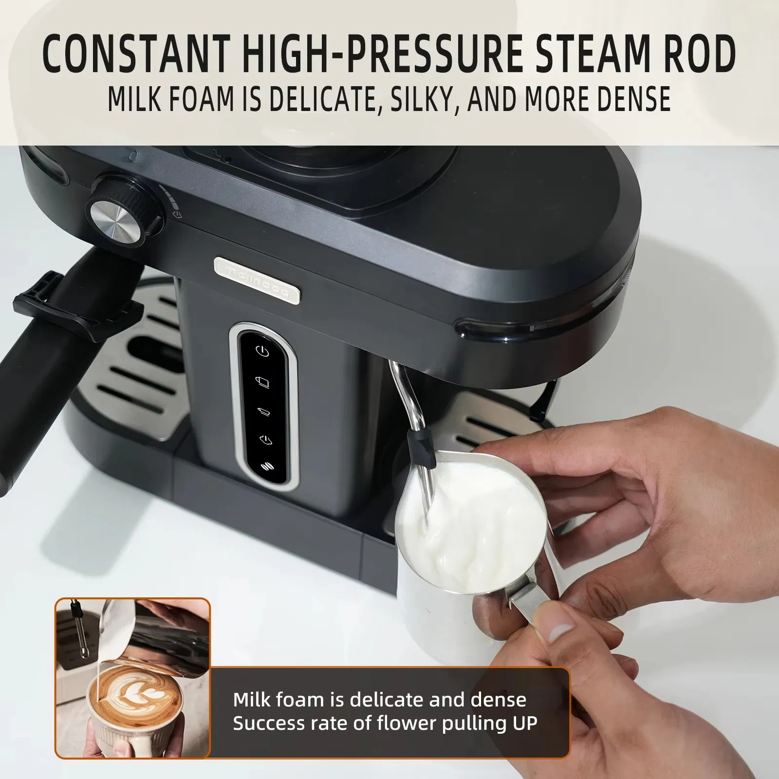 Mini Home Coffee Maker Pump Pressure Coffee Maker Manual Espresso Machine Grain Semi Automatic Coffee Espresso Machine with Grinder