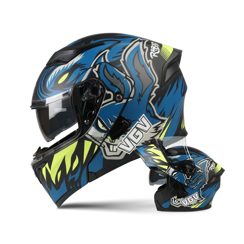 VGV 90 Personalized Motorcycle Full Face Helmet for Men and Women with Dual Lens