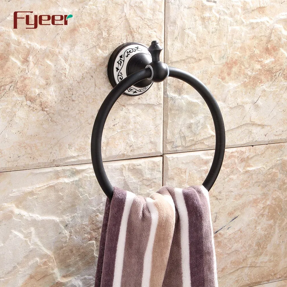 Латунное кольцо для полотенца Fyeer Classic Black