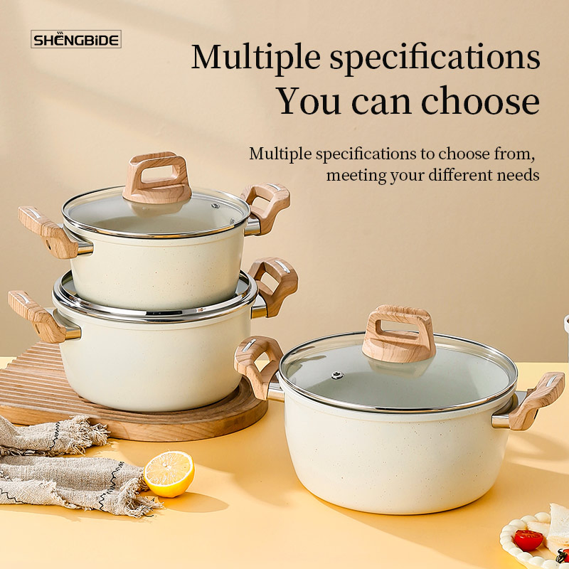 New Design Color Aluminum Cookware Stockpot Mini Soup Pot with Glass Lid