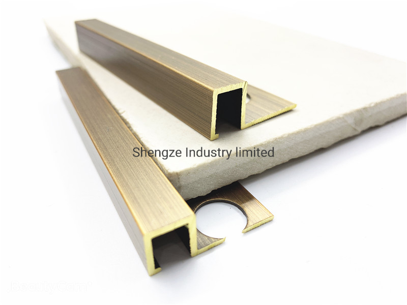Flooring Aluminum Tile Edging Corner Shape Trim for Porcelanato Metal Listello