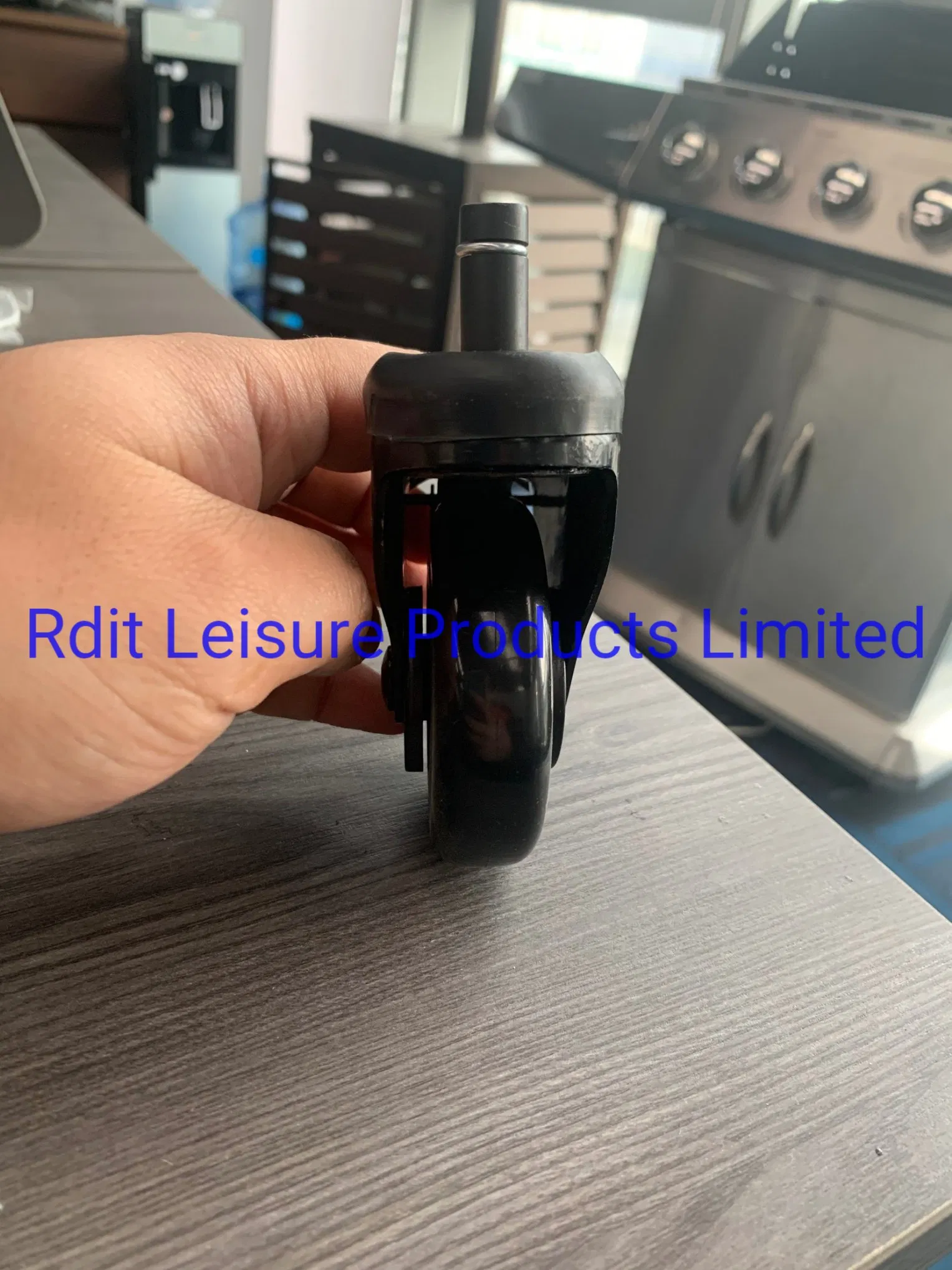 Thread Stem Swivel Rubber Caster 3" X 1"; Thermoplastized Rubber (Black)