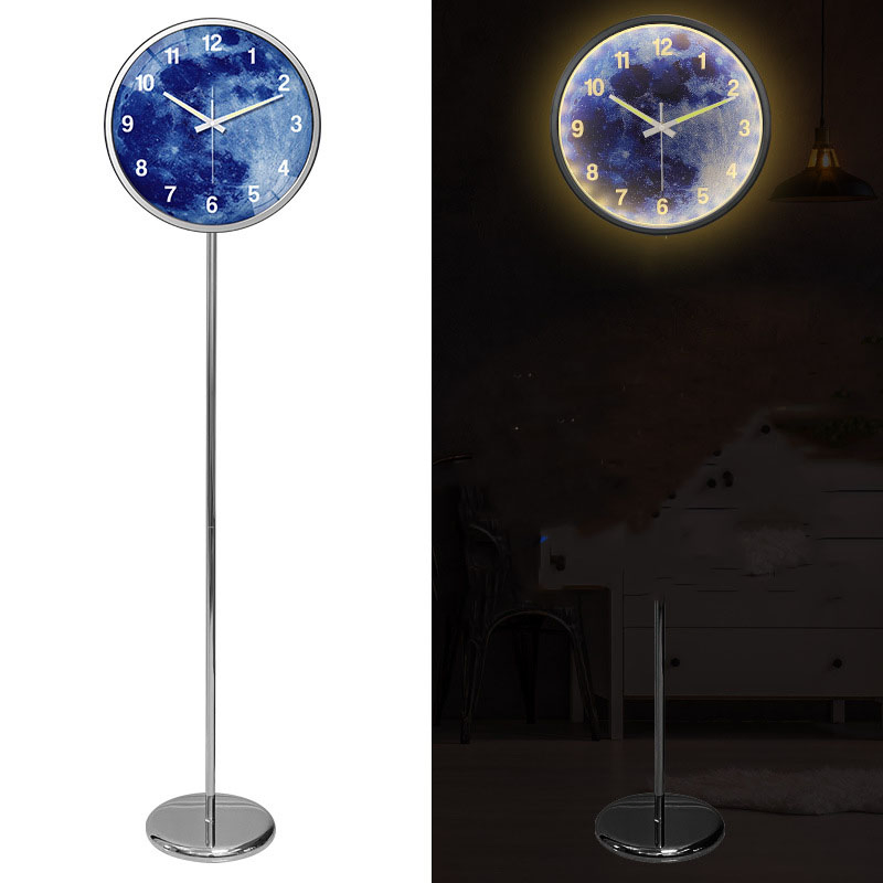 Best Selling Sound Control Luminous Smart Living Room Mute Standing Floor Clock