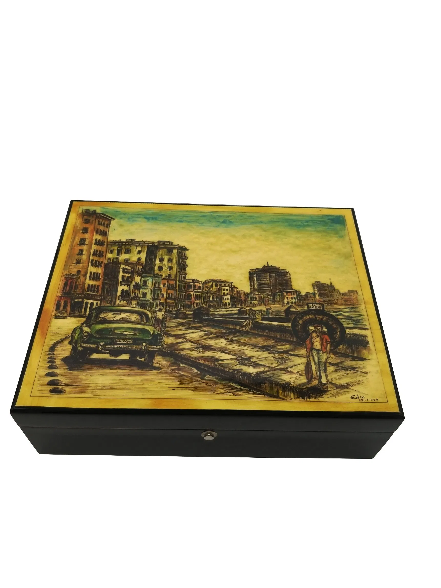 Customized Fashionable Cigar Humidor Storage Box Wooden Cigar Packaging Box