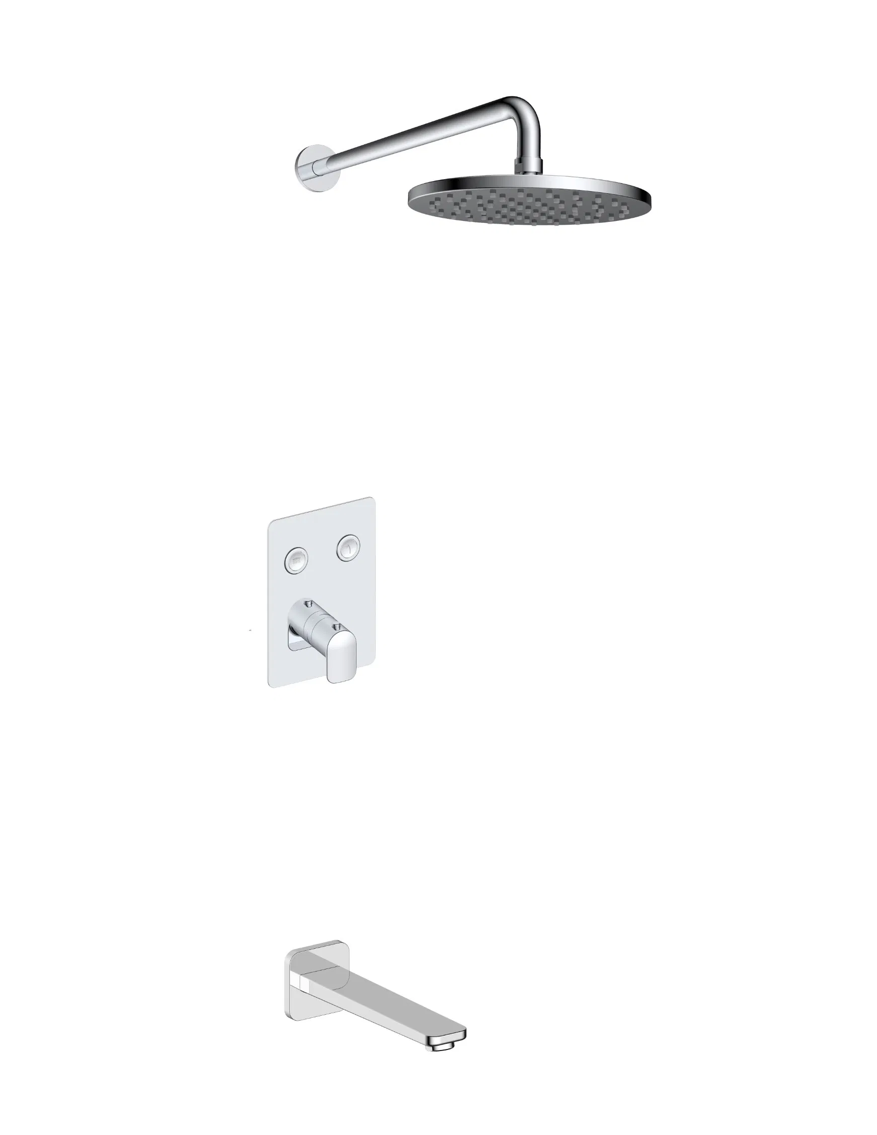 Shower Head with Tube Concealed Bathroom Shower Faucet