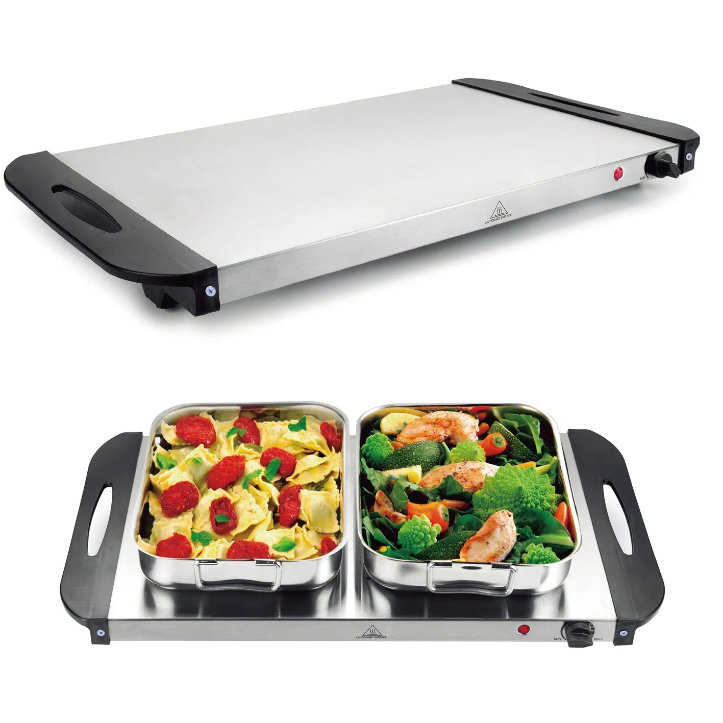 Electric Heating Buffet Table with Stainless Steel Insulation, Cloth-Covered Stove, Hotel Tableware, Square Flip-Top, Breakfast Visible, Commercial Use