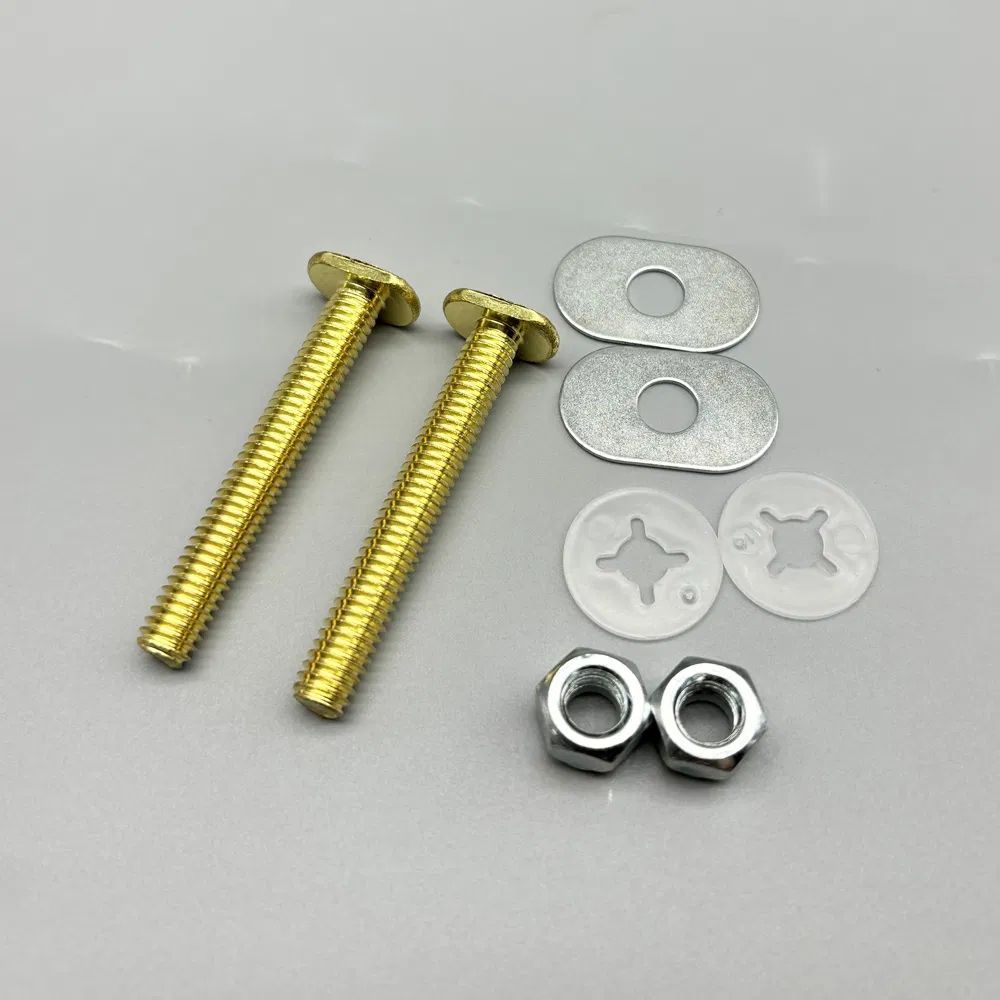 Brass Closet Bolts with Nuts and Washers Toilet Bolt Set 5/16 Inch Toilet Repair Fitting Bolt