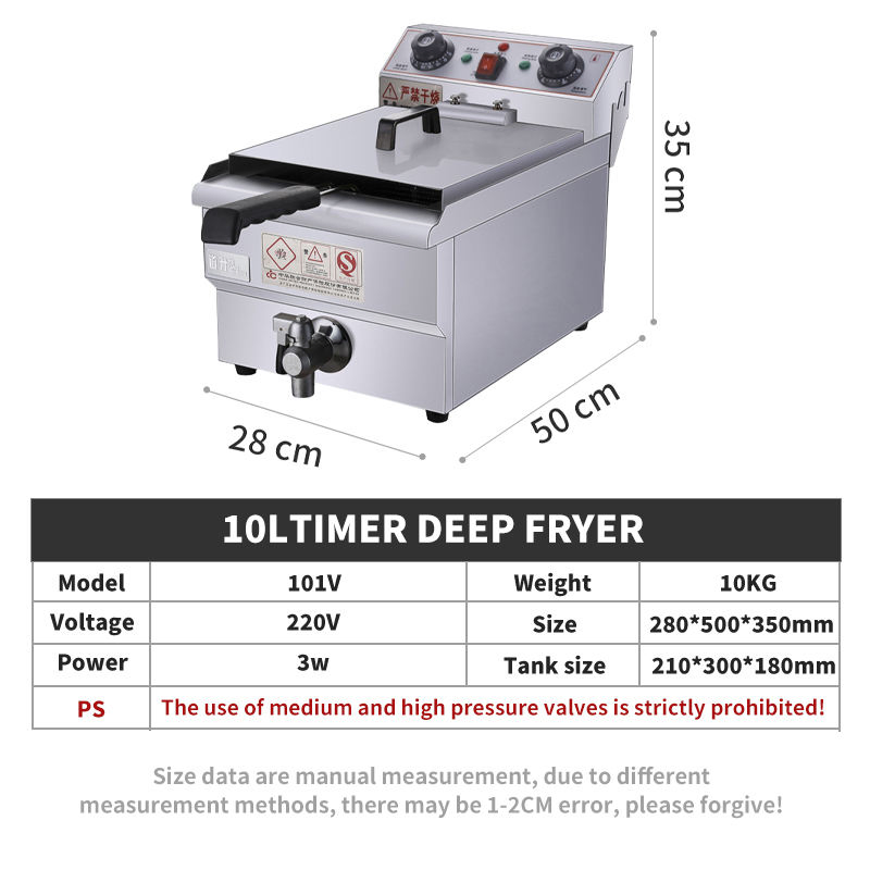 Efficient Electric Basket Fryer Digital Thermostat Stainless Steel Restaurant Device