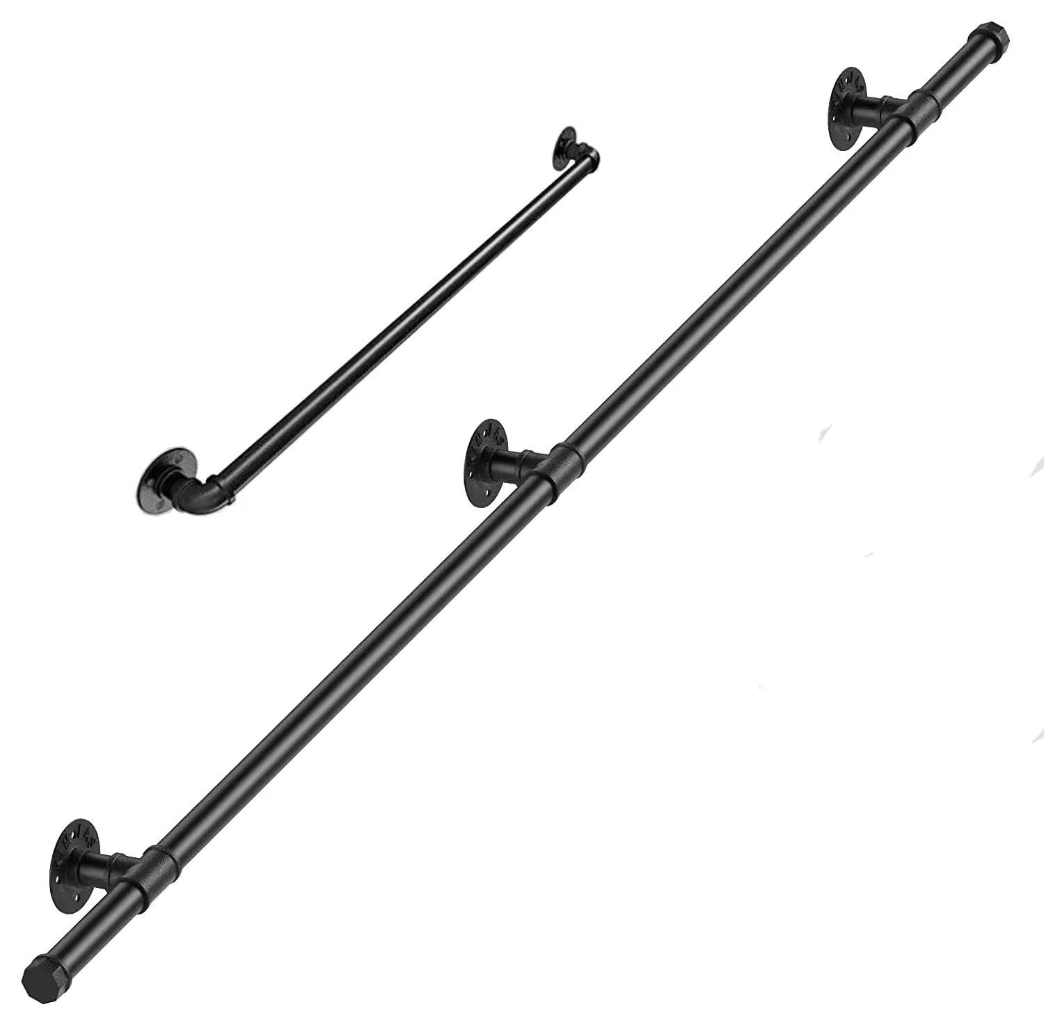 Pipe Stair Railing Non-Slip Wall Mount Hand Rail for Outdoor Indoor Stairs Porch Deck