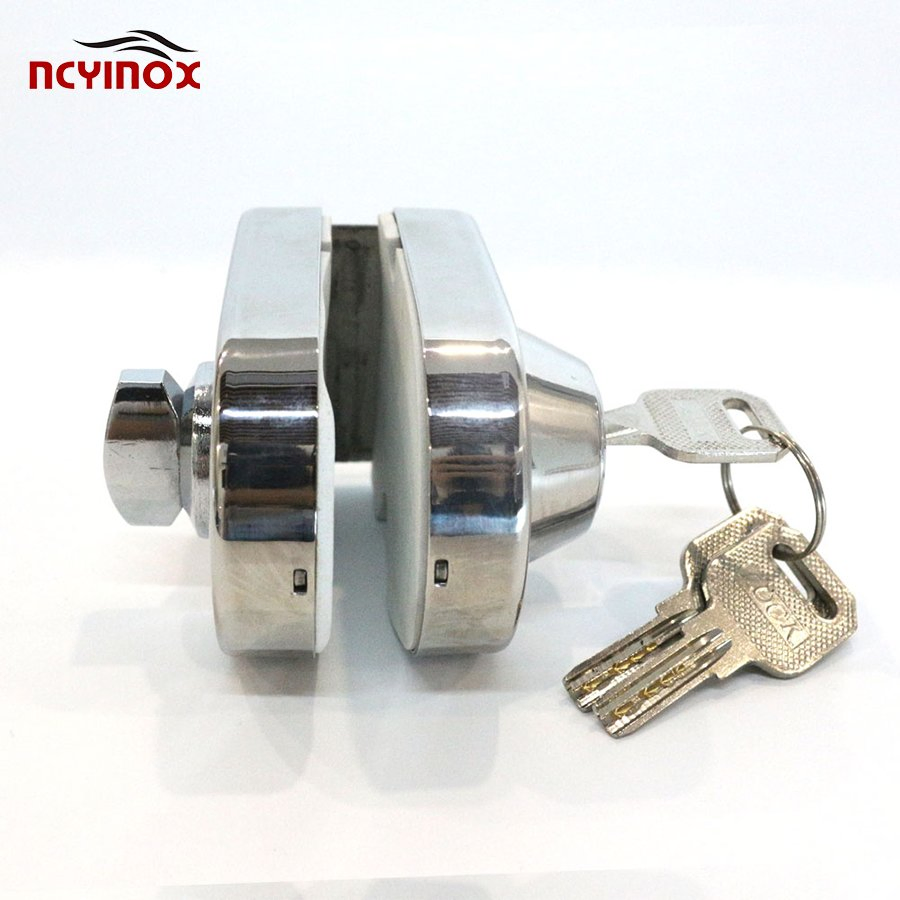 Security Frameless Cylinder Center Glass Door Key Lock