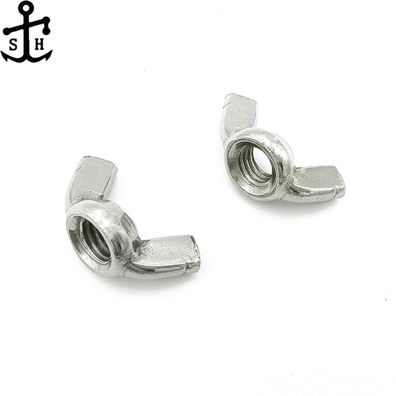 Unc Unf Thread Wing Lock Nuts Stainless Steel SUS 304 Round Square Nose Type Made in China