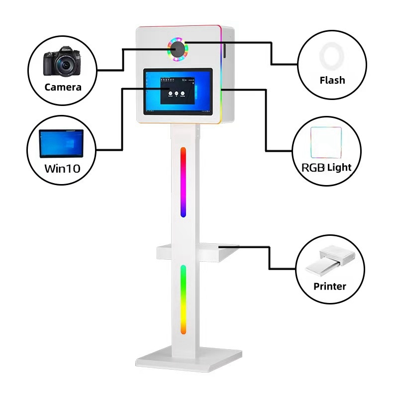 Retail Touch Screen Outdoor DSLR Selfie Stand Photobooth Carmera Machine