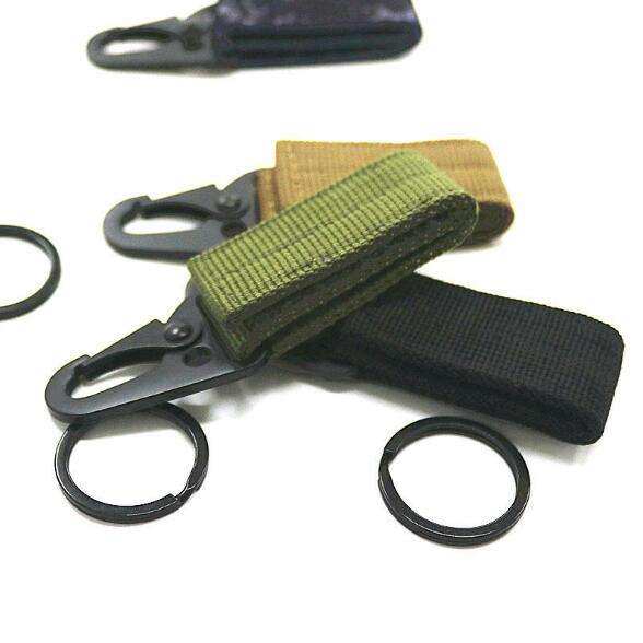 Tactical Hanging Buckle Molle Nylon Webbing Belt Triangle Buckle Outdoor Climbing Camping Tool Accessory Carabiner Keychain
