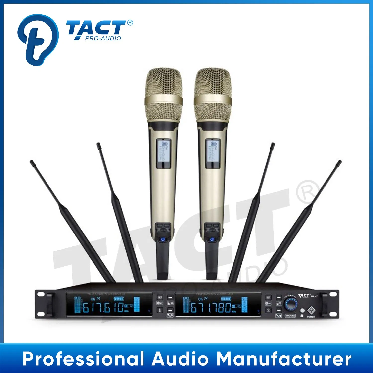 Tact Wireless Microphone UHF True Diversity Micro for Church Concert
