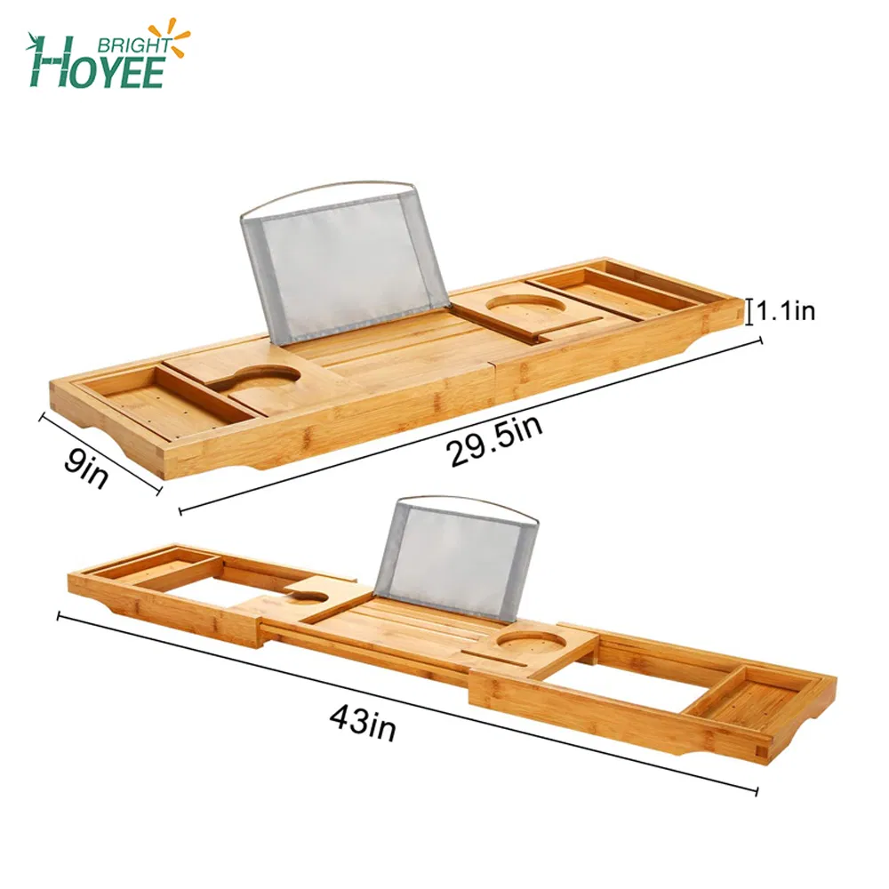 Adjustable Bamboo Bathtub Caddy Tray