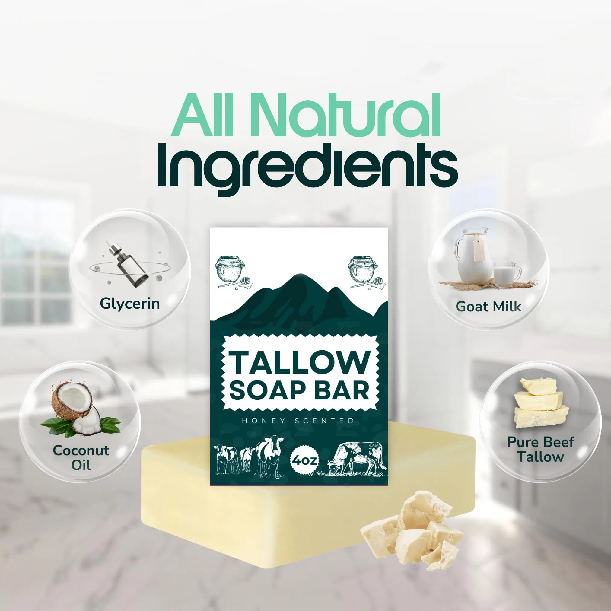 Beauty Cosmetics Skin Care Cleanse and Moisturize Whitening Skin Beef Tallow Soap