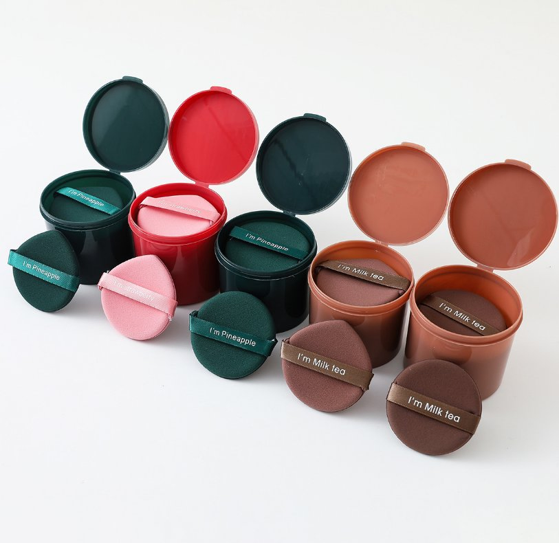 7PCS a Set 3 Colors Powder Puff Soft Lightweight Private Label Durable Easy to Clean Round Powder Puff