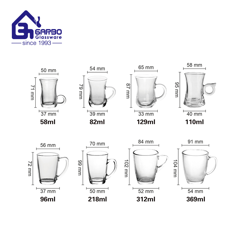 Customized Decal Design Wholesale Glassware 490ml Glass Coffee Cup and Saucer Set