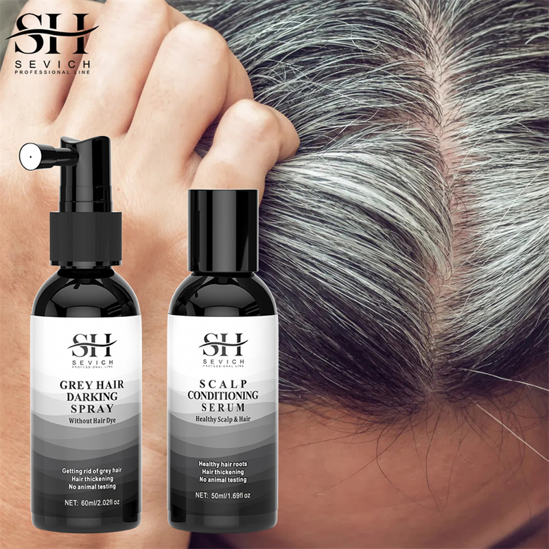 Private Label Anti Grey Hair Treatment Best Hair Darkening Lotion and Cream