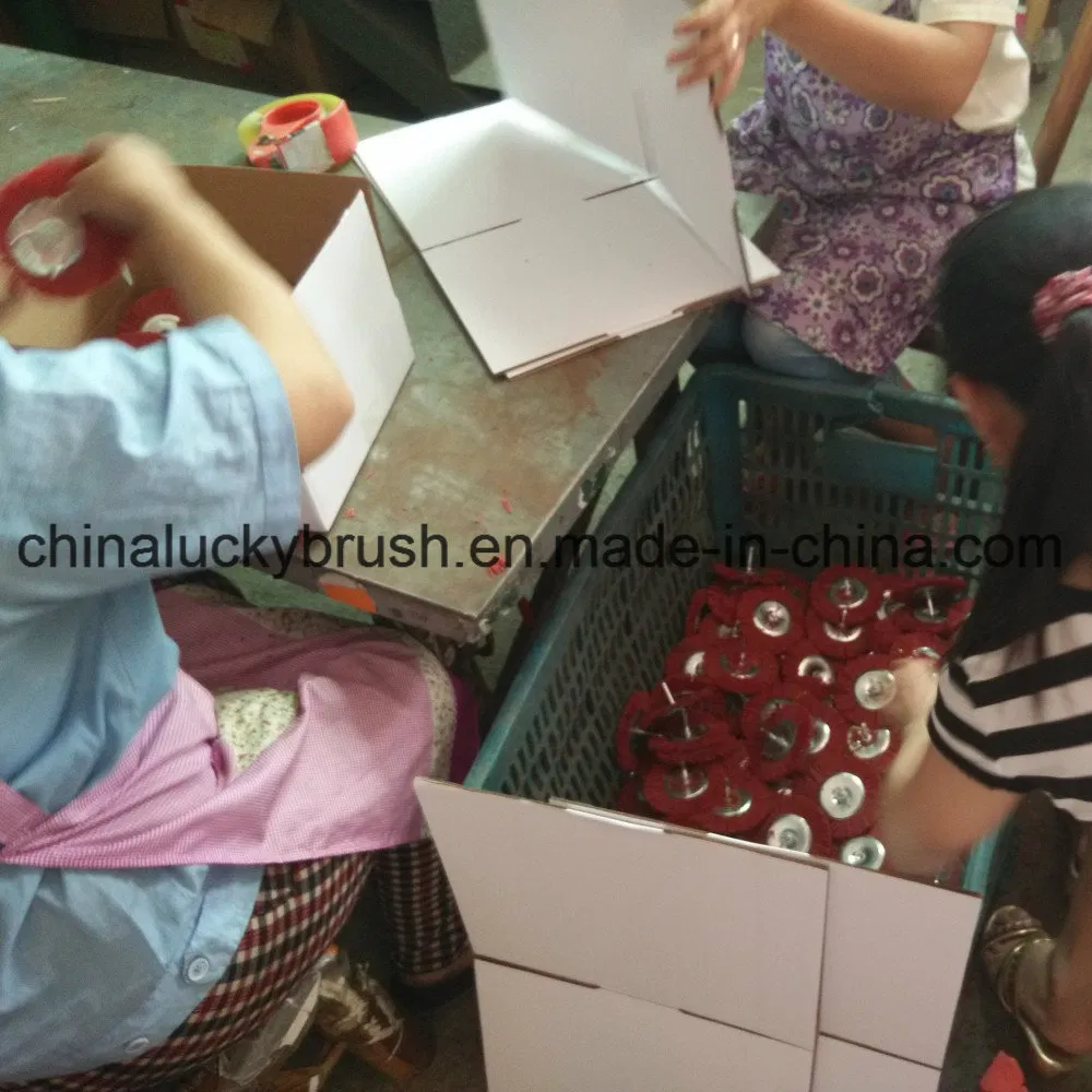 Red Colour Nylon Abrasive Shaft Wheel Brush (YY-047)