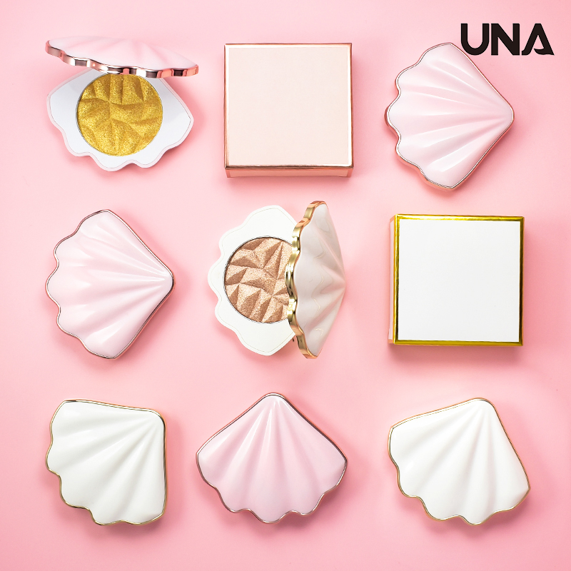 New Arrive Private Label Shell Shape Highlight Contour Face Body Shading Makeup Highlighter Pressed Powder