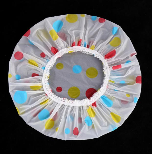 Portable EVA Waterproof and Oil Fume Cap Lace Shower Cap