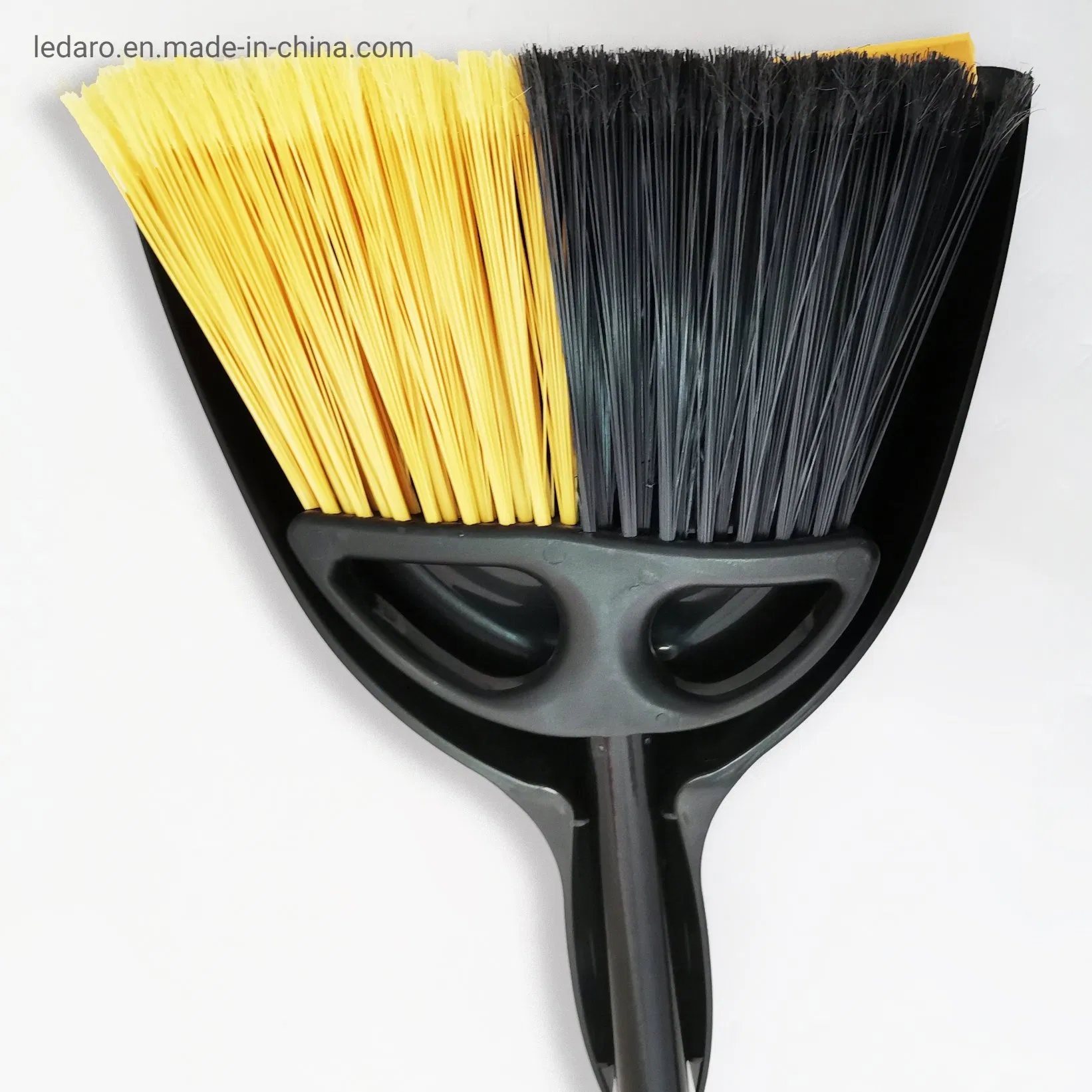 Broom and Dustpan Set, Upright Dust Pan and Broom with Steel Long Handle for Home Kitchen Room Lobby Office Floor Clean