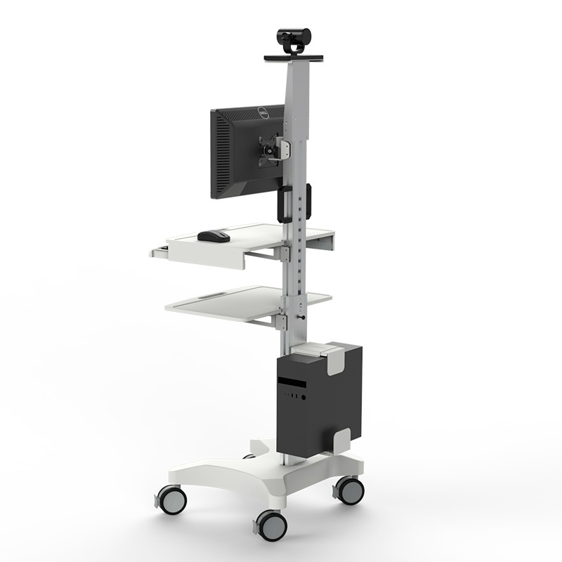 Versatile H1 Medical Round Cart with Monitor Mount and Wheels