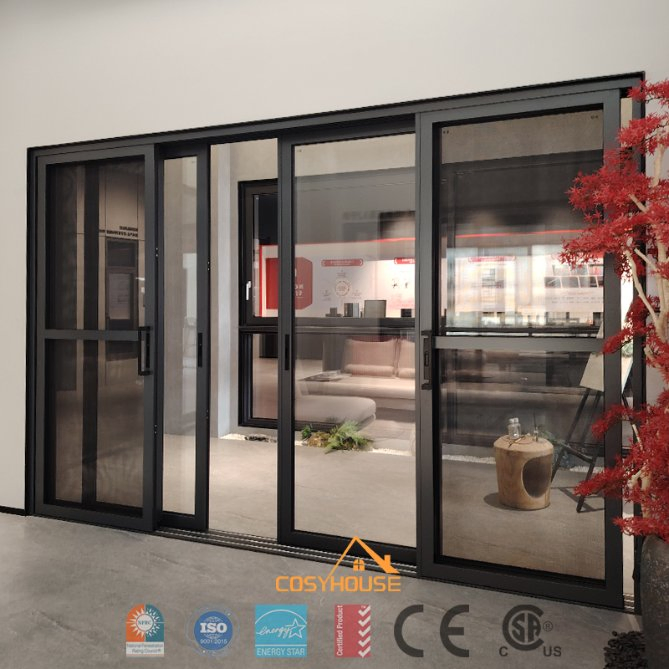 Энергоэффективное алюминиевое распашное окно с двойным стеклом