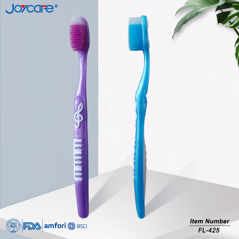 FDA Approved Innovative Adult Soft Bristles Toothbrush with Tongue Cleaner