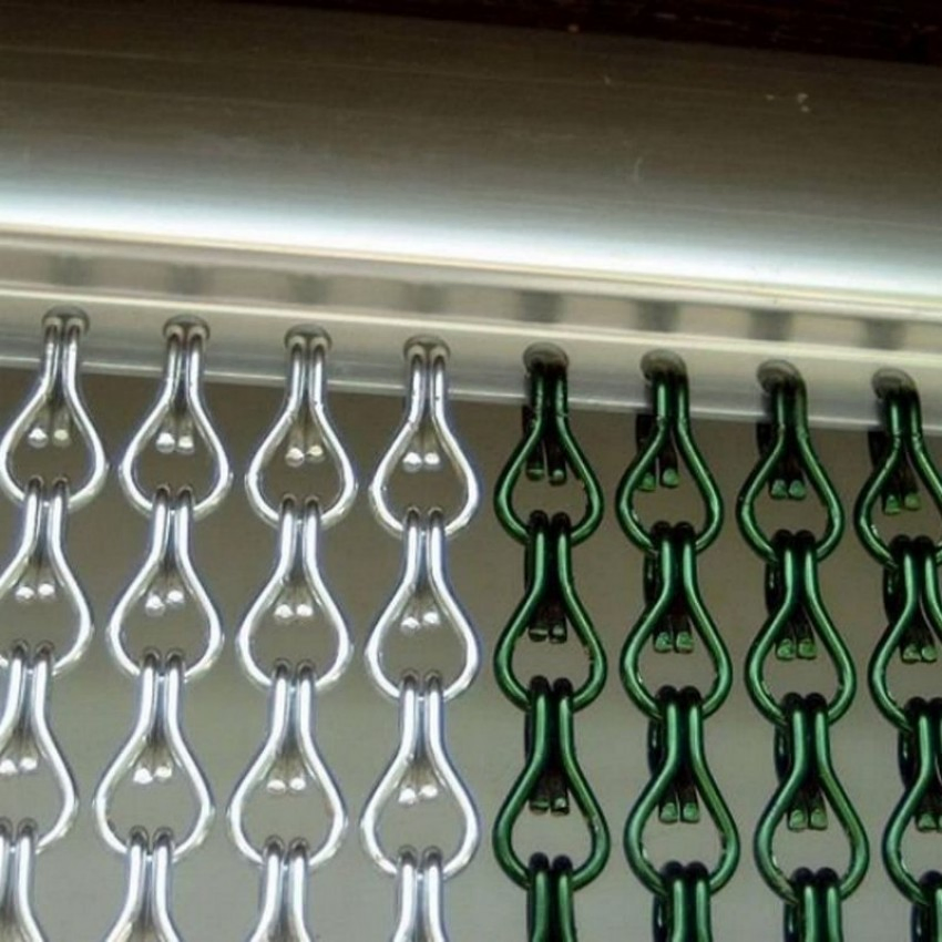Woven Wire Aluminum Chain Link Metal Curtain Panels for Modern Architecture and Restaurant Interior Design