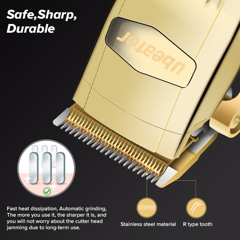 Premium Custom Gold Cordless Hair Clipper for Barbershop Use