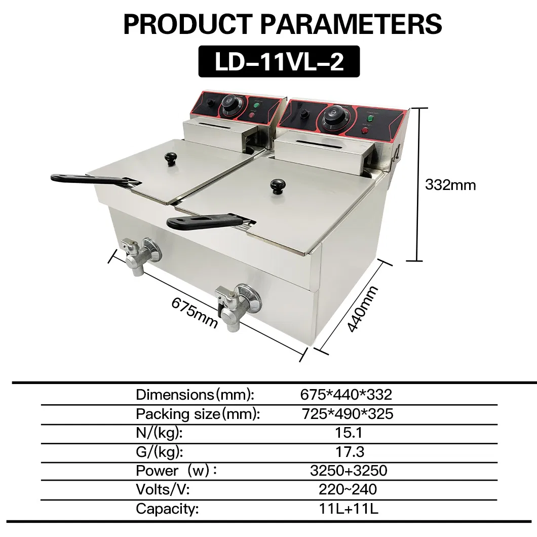 Lida Dual - Cylinder Electric Fryer