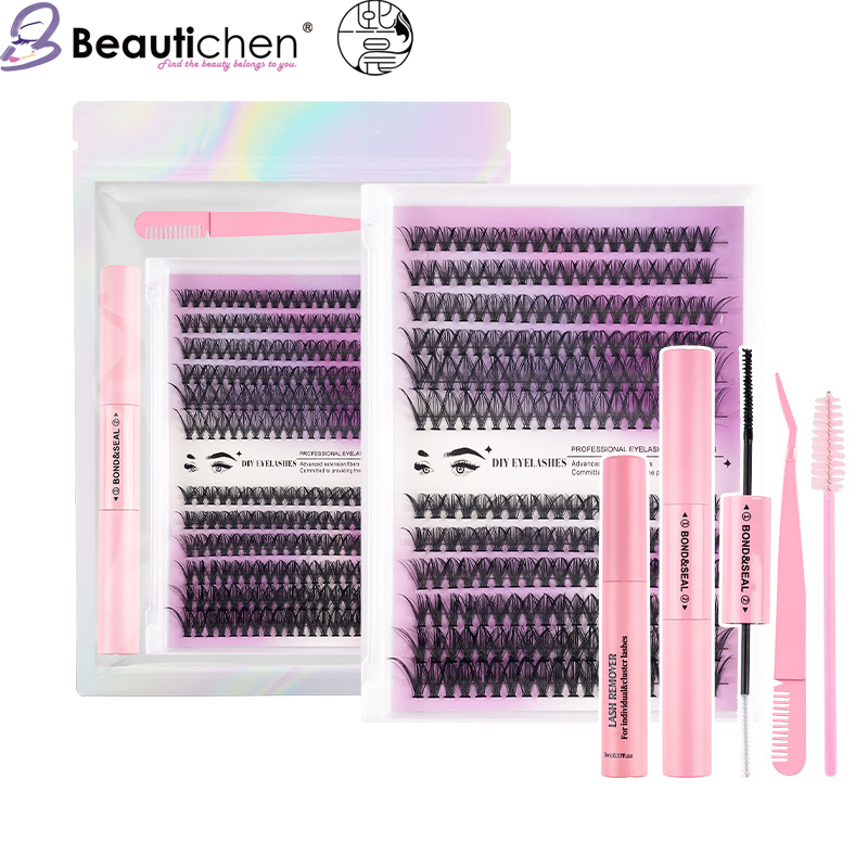 Beautichen 30d/40d Volume Eyelash Set 12PCS - Pink Case False Eyelashes with Glue and Tweezers